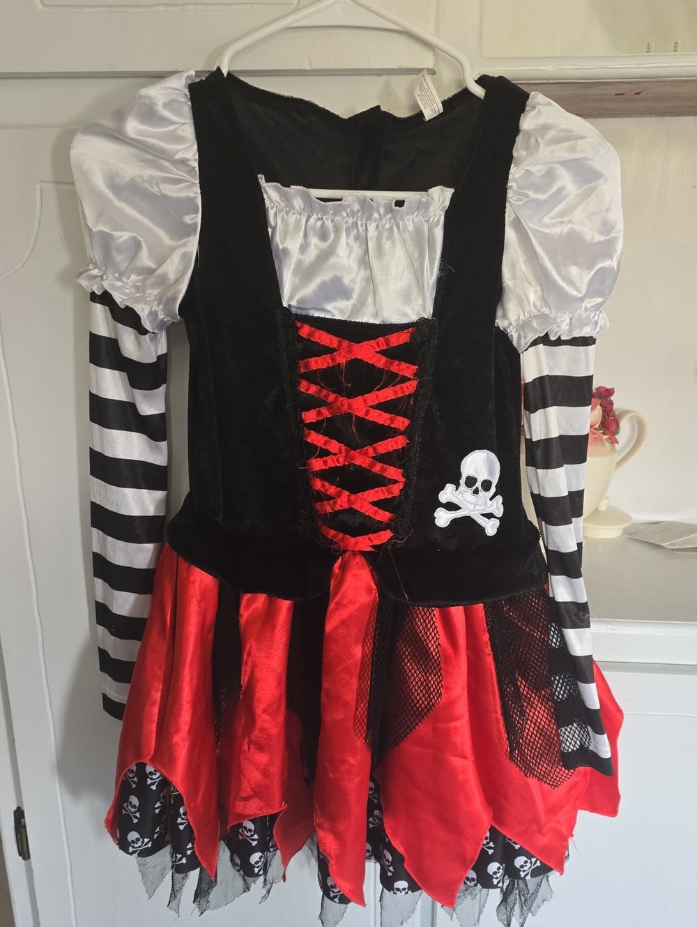 Red & Black Pirate Skull Kids Costume Dress - Brand:
